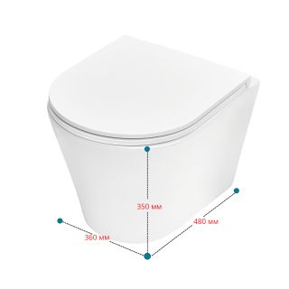 Унитаз подвесной TECEspring K 9700997 безободковый с сиденьем смыв торнадо белый